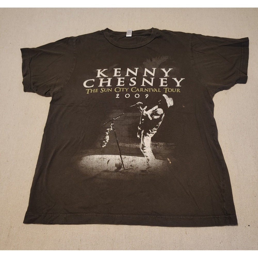 Kenny Chesney Sun City Carnival Tour 2009 T-Shirt Mens Medium Anvil Gray Concert